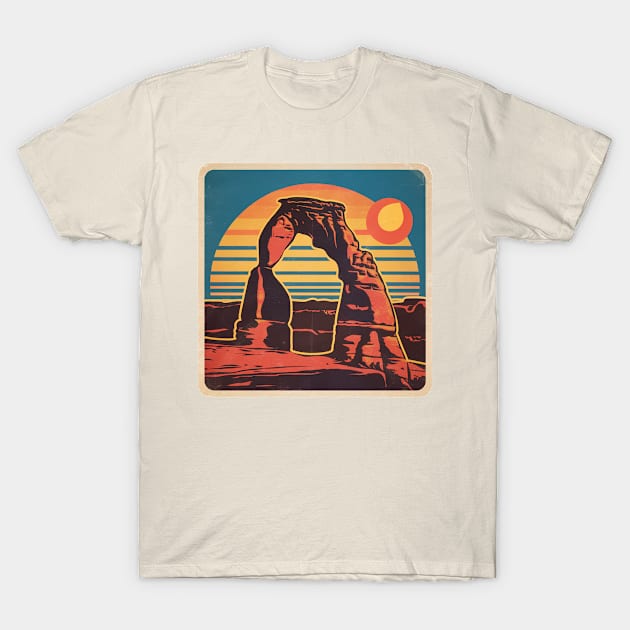 Moab Utah Arches Vintage Sunset T-Shirt by Moulezitouna